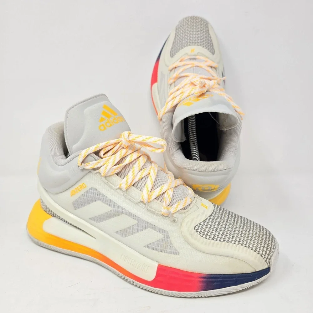 Adidas Adizero Rose 11 Sunrise Basketball Shoes White Orange FW8508 Mens 7.5